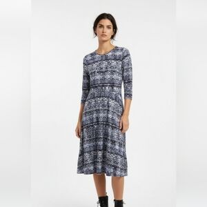 Cavalier Dress Midi Blue Grunge Boho Casual Festival S